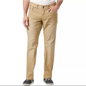 True Religion Men's Ricky Straight Leg Relaxed Jeans Tan Beige Made in USA Sz 44